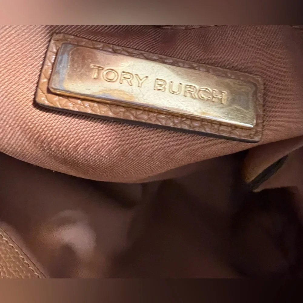 Tory Burch Brown Pebble Leather Tote Bag